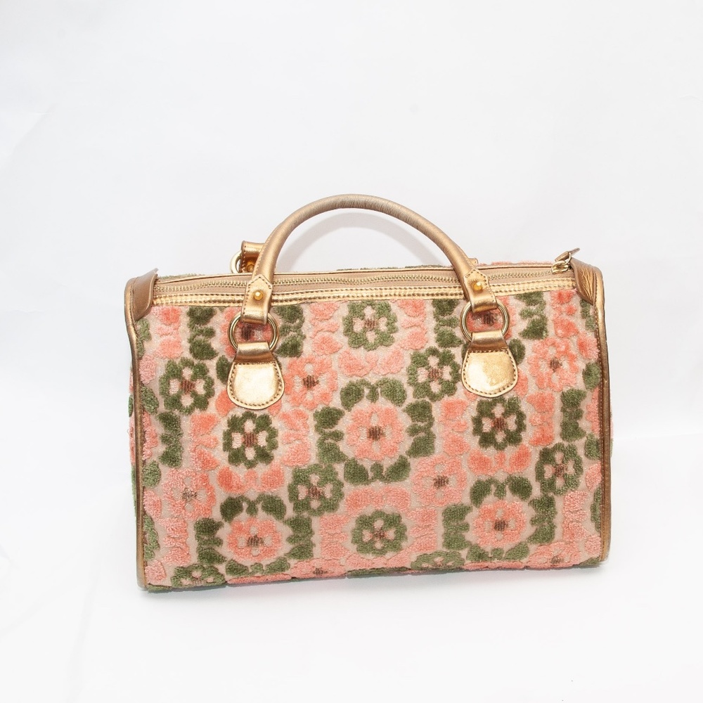 Anthropologie Floral Satchel in Pink and Green - Picture 2 of 8
